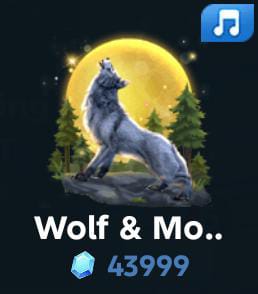 Wolf and moon